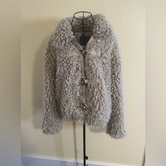 NWT Anthropologie Brenna Faux Fur Coat in Taupe Size XL - Picture 6 of 11